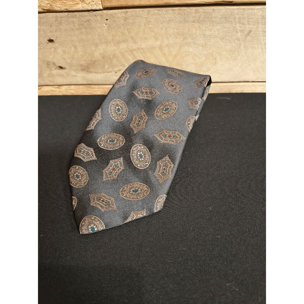 VTG Beekman Place Black Necktie 95% Polyester / 5% Silk Tie Made in USA